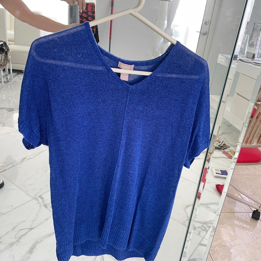 Chico's Blue Lightweight Sheer Sweater PRICED TO SELL